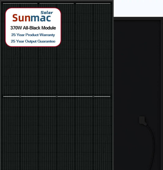 Sunmac SM370-M660NH-BB 370W Mono PERC Solar Panel with MC4 Connector and PV Wire
