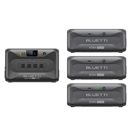 Bluetti Apex 300 + (3) B300K Expansion Battery Combo (Home Battery Backup)
