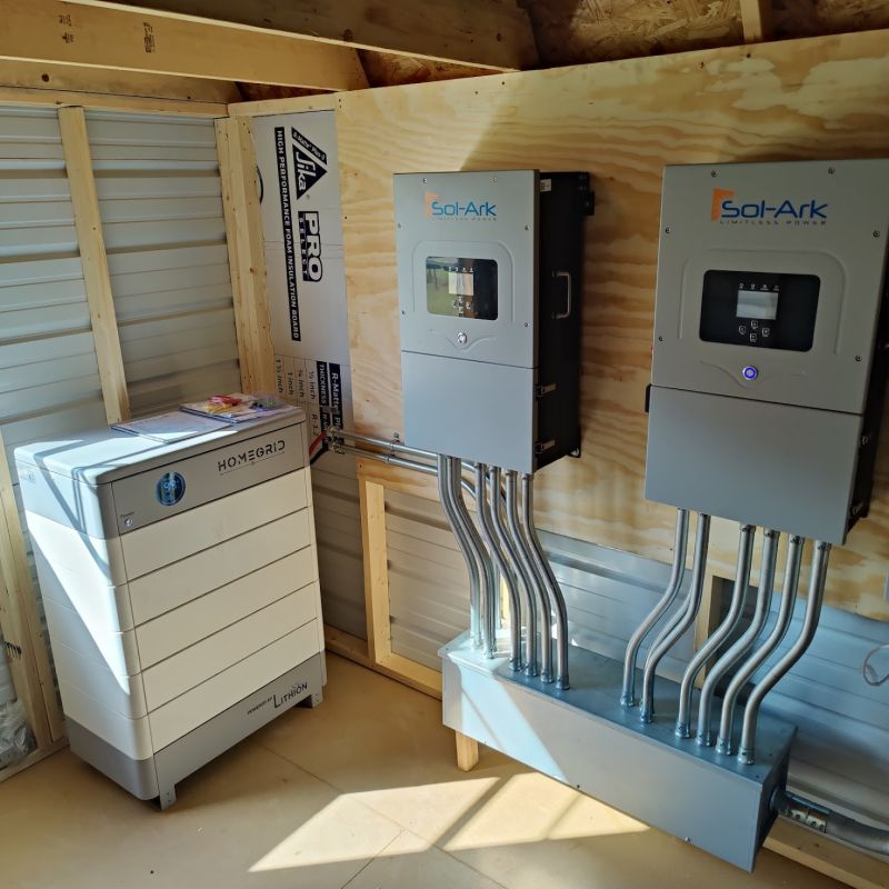 HomeGrid Stack'd 28.8 kWh - (6) 48V Standard All Weather Lithium Battery + BMS and Base HG-6-Stack