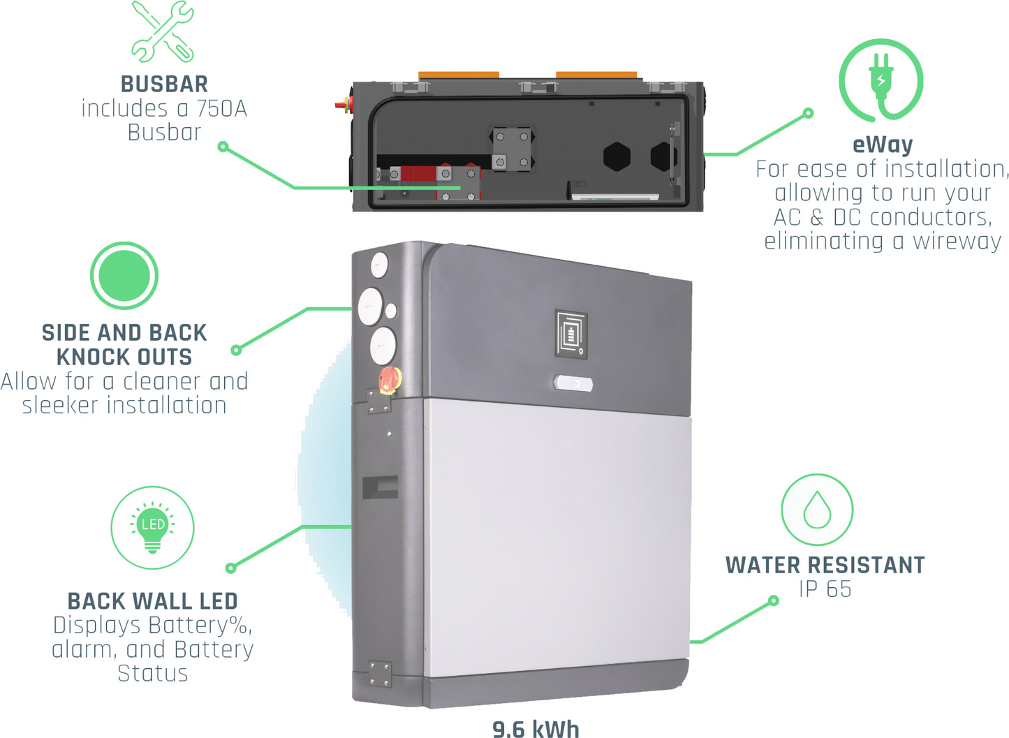Fortress Power eForce 9.6kW Stackable 48V eForce 9.6 Outdoor Heated Lithium Battery