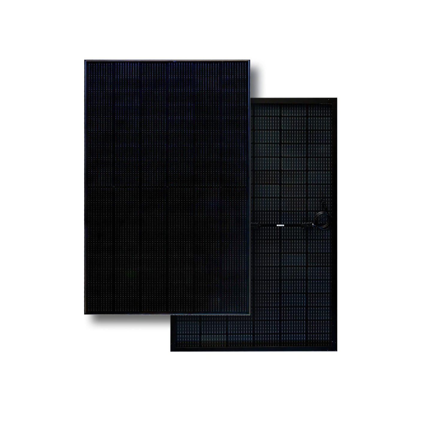 Front and back view of Runergy 405W bifacial dual-glass solar panel