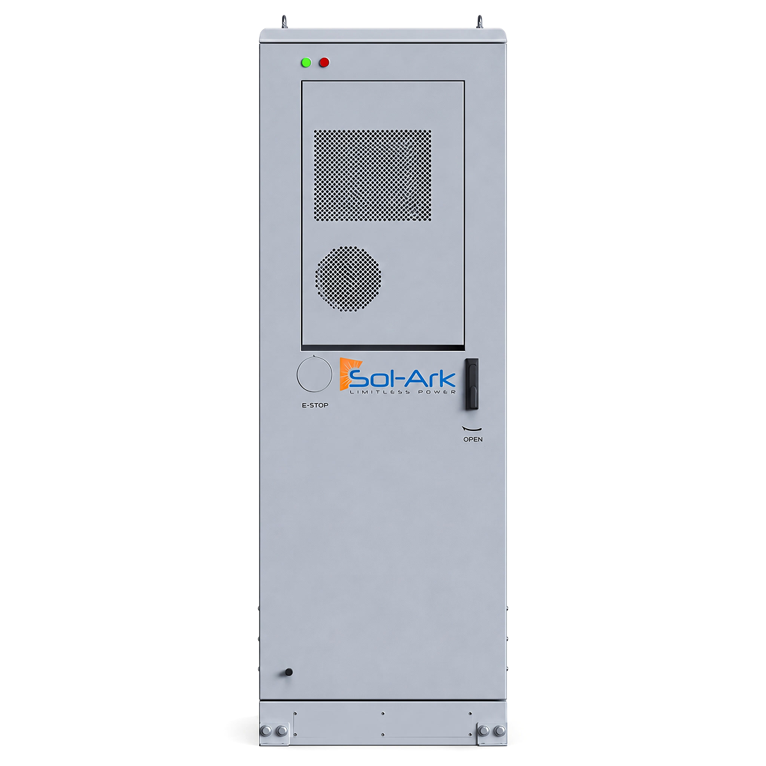 Sol-Ark L3 HVR-60 60kWh outdoor commercial battery cabinet, front view