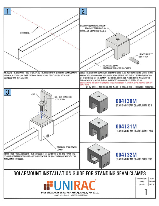 Unirac 004132M SEAM CLMP WID 2SS