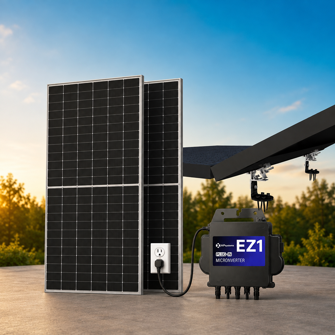 1180W Plug-In Solar Kit with APsystems EZ1, HanerSun 590W Panels & SunModo NanoRack