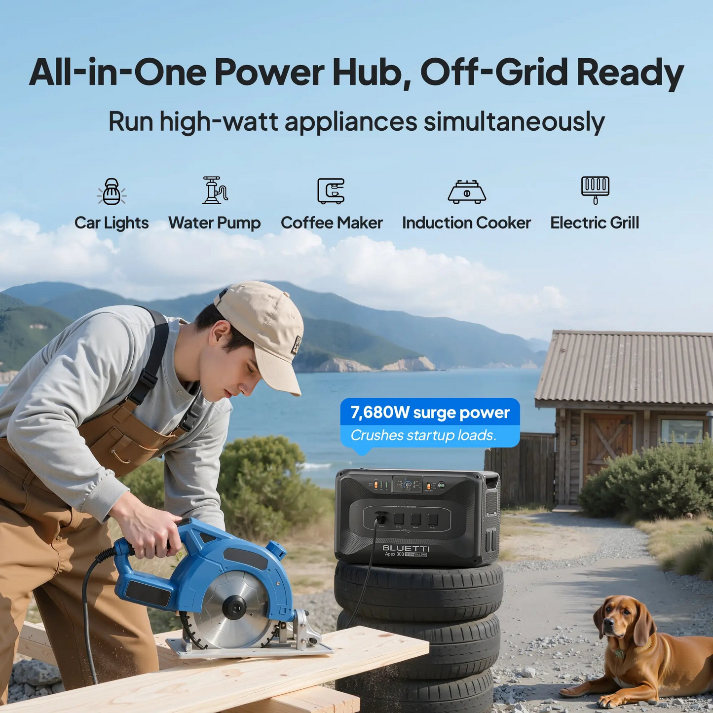 Bluetti Apex 300 + B300K2 Expansion Battery Combo for Power Station Home Battery Backup