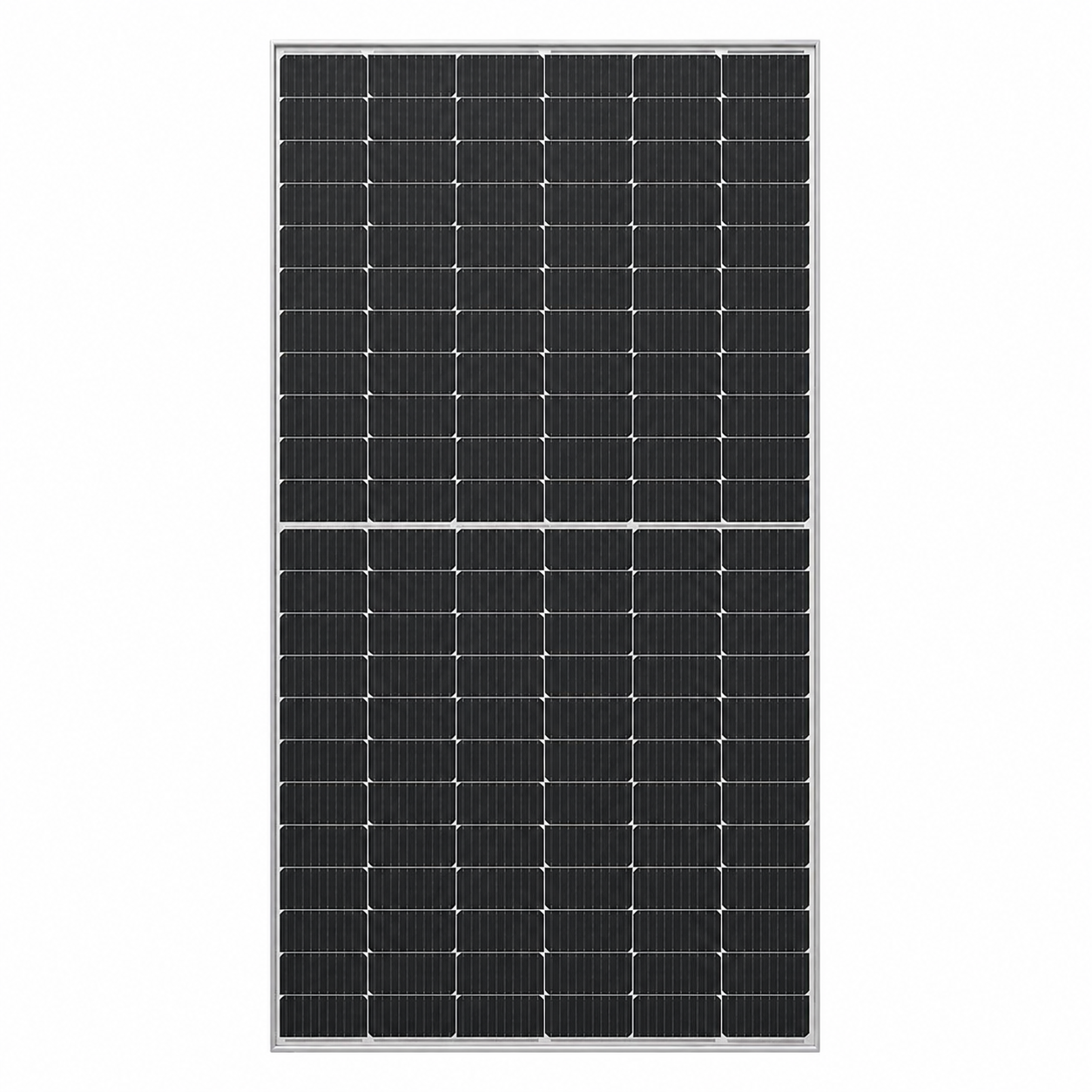 Solar panel with grid pattern on a white background