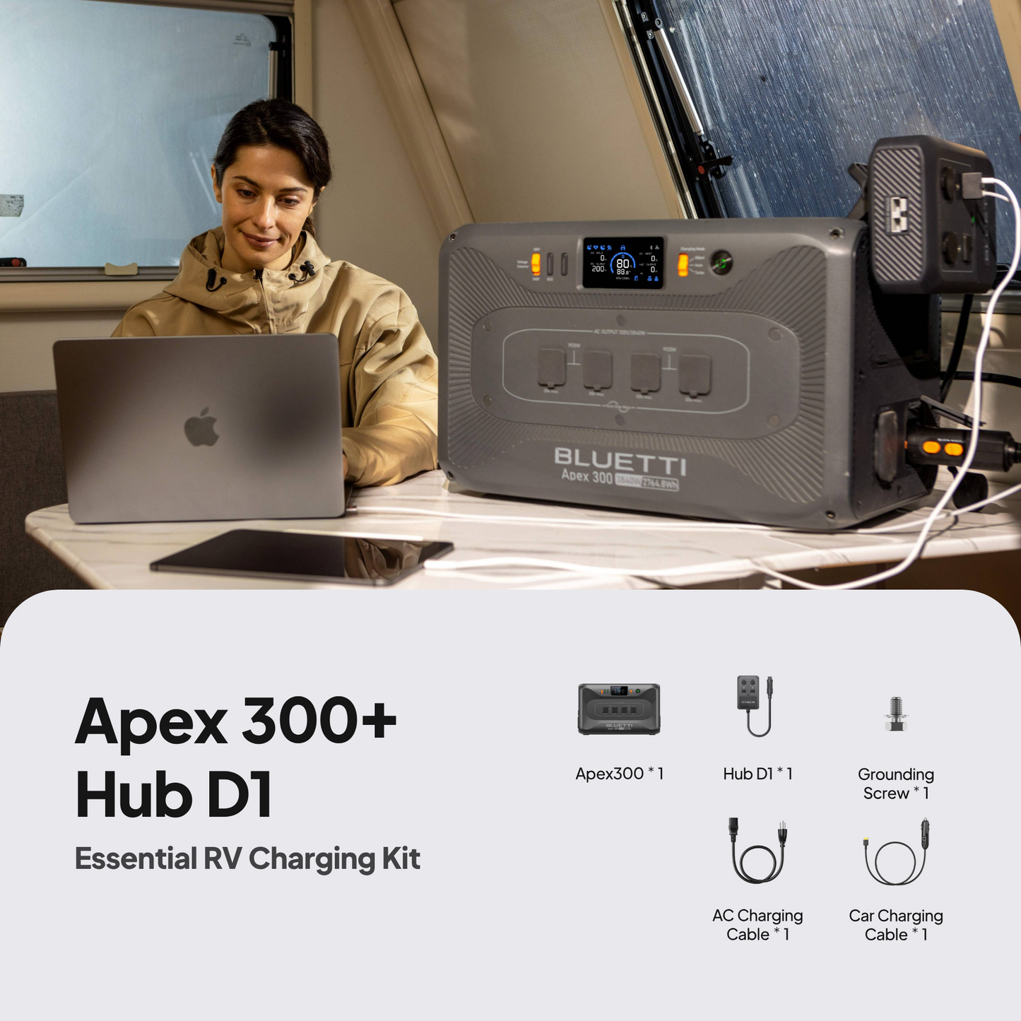 BLUETTI Apex 300 + Hub D1 Kit – Expandable 3kW Power System