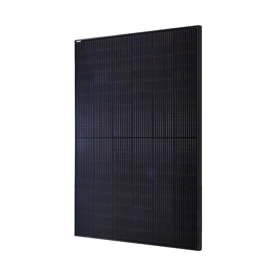 Bluesun 415W full black monocrystalline solar panel with sleek grid design on white background