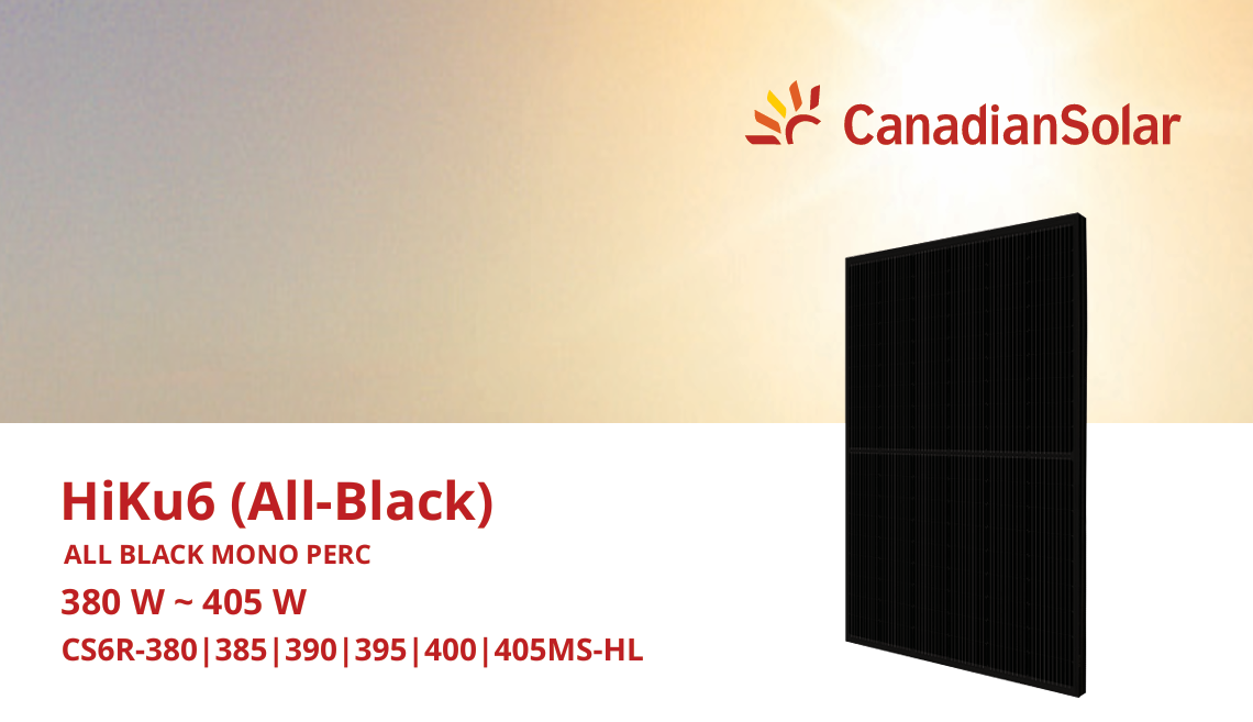 Canadian Solar 395W HiKu6 CS6R-395MS-HL All Black Mono PERC Solar Panel