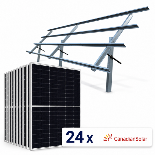 14.8kW Ground Mount Solar Kit - (24) Canadian 620W Bifacial Solar Panels, Sinclair Sky Rack 2.0 & Plans