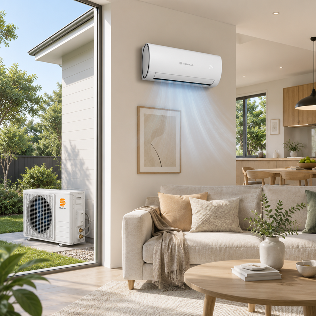 ECOSOLARIS 18,000 BTU Hybrid Solar Air Conditioner Heat Pump Mini Split – ECO-SPLIT-18K-R32-V2