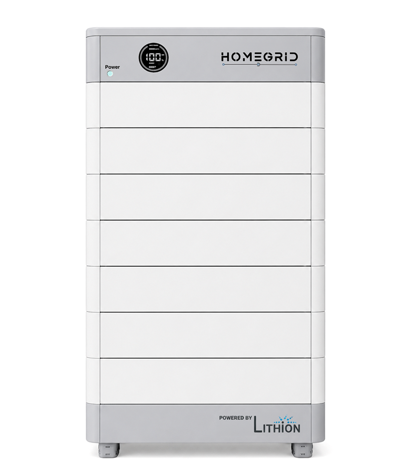 HomeGrid Stack'd 33.6 kWh - (7) 48V Standard All Weather Lithium Battery 4000051 + BMS and Base 4000044 HG-7-Stack