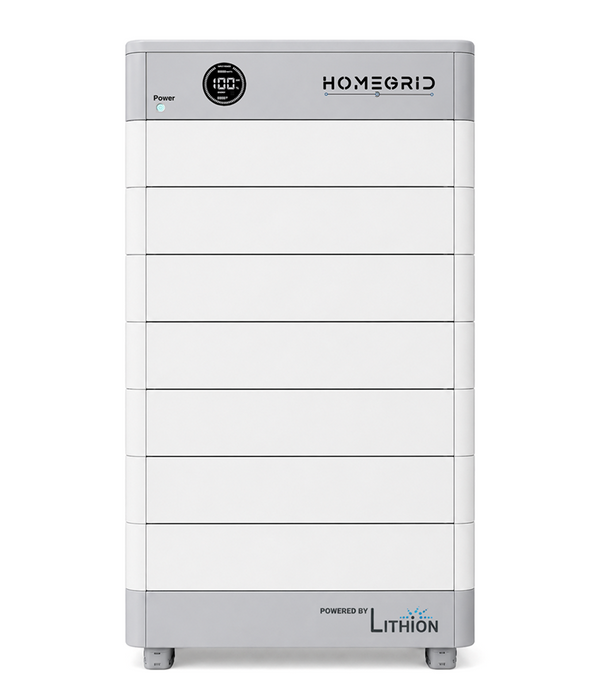 HomeGrid Stack'd 33.6 kWh - (7) 48V Standard All Weather Lithium Battery 4000051 + BMS and Base 4000044 HG-7-Stack