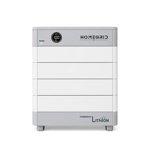 HomeGrid Stack’d 19.2kWh 48V LiFePO4 whole-home battery backup and solar energy storage system with modular expandable design.