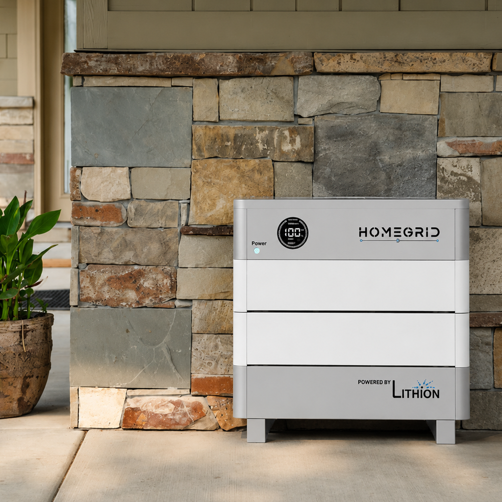 HomeGrid Stack'd HEATED 9.6 kWh - (2) 48V Lithium Battery Standard All Weather Modules + BMS and Base HG-2-Stack