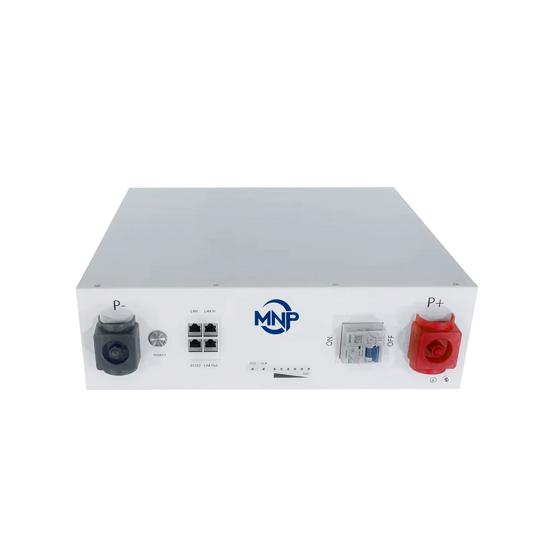 MidNite Power MNPOWERFLO5 5.12kWh 48V LiFePO4 server rack battery front view on white background