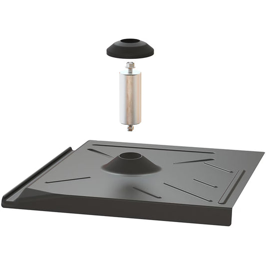 Pegasus Solar Flat Tile Flashing w/ Post & EPDM Boot (1 pc) PSTR-FFB0