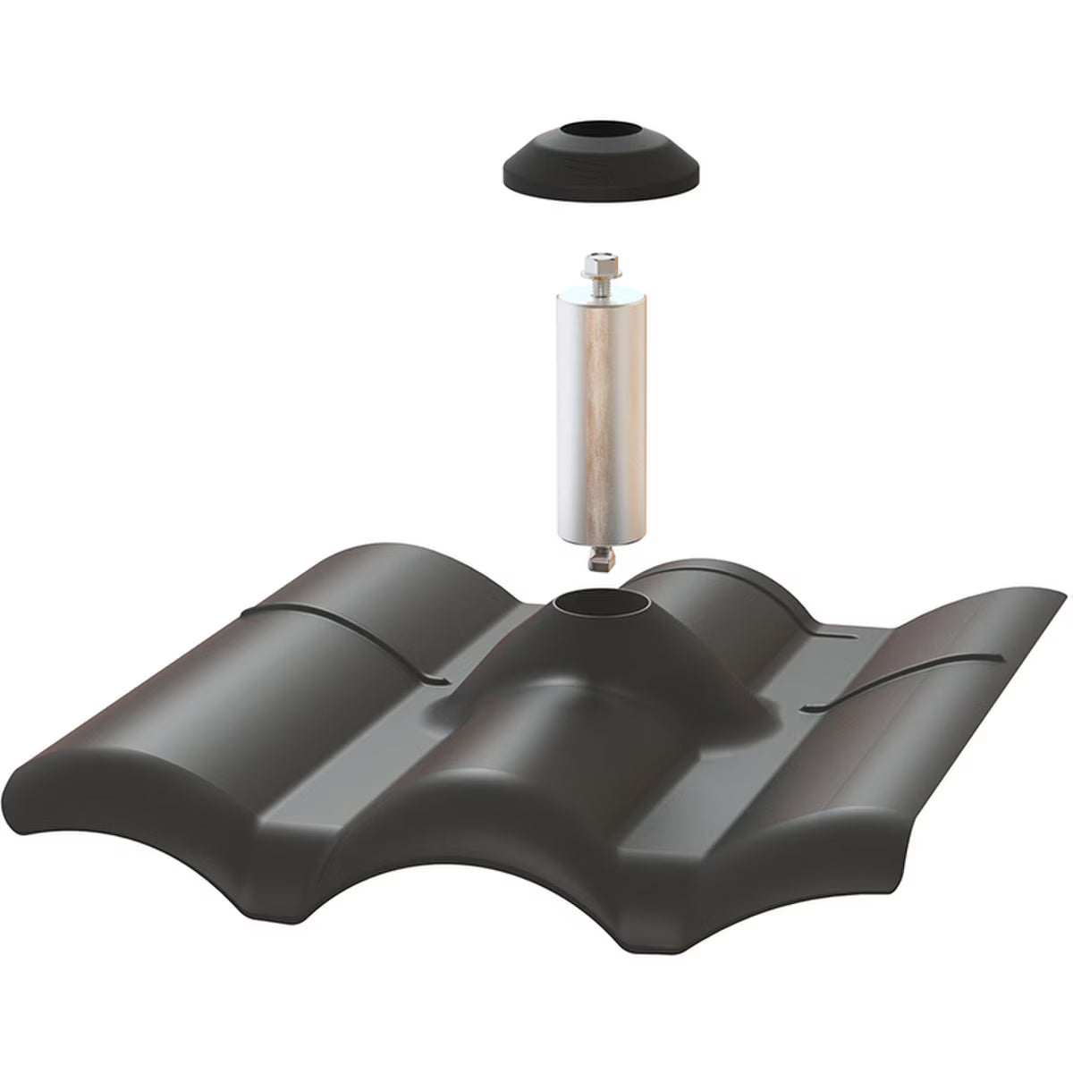 Pegasus Solar W-Tile Flashing w/ Post & EPDM Boot (1 pc) PSTR-FWB0