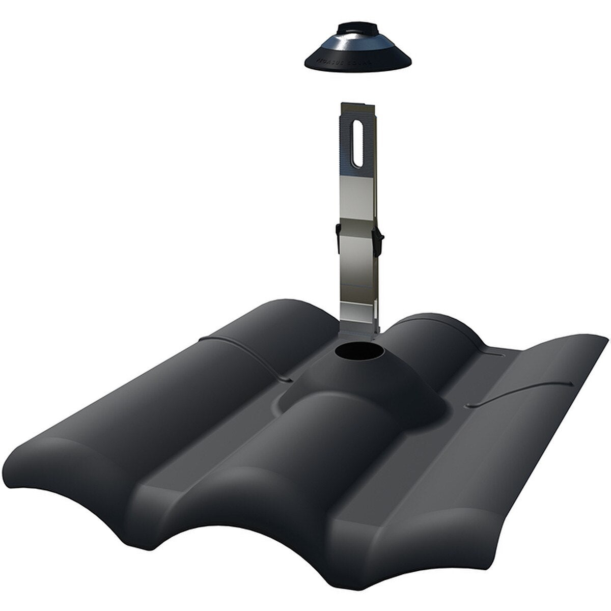 Pegasus Solar W-Tile Flashing w/Scissor & Metalized EPDM Boot Galvanized Black PTX-WFB0