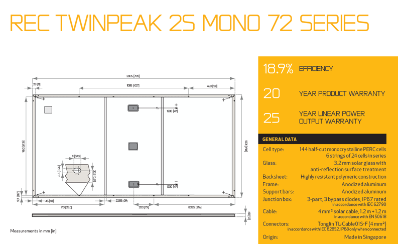 REC Solar 375W TwinPeak 2S Mono 72 SERIES REC375TP2SM72