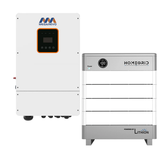 Megarevo 10kW Hybrid Inverter R10KLNA + HomeGrid Stack'd 19.2 kWh - (4) 48V Lithium Battery Bundle