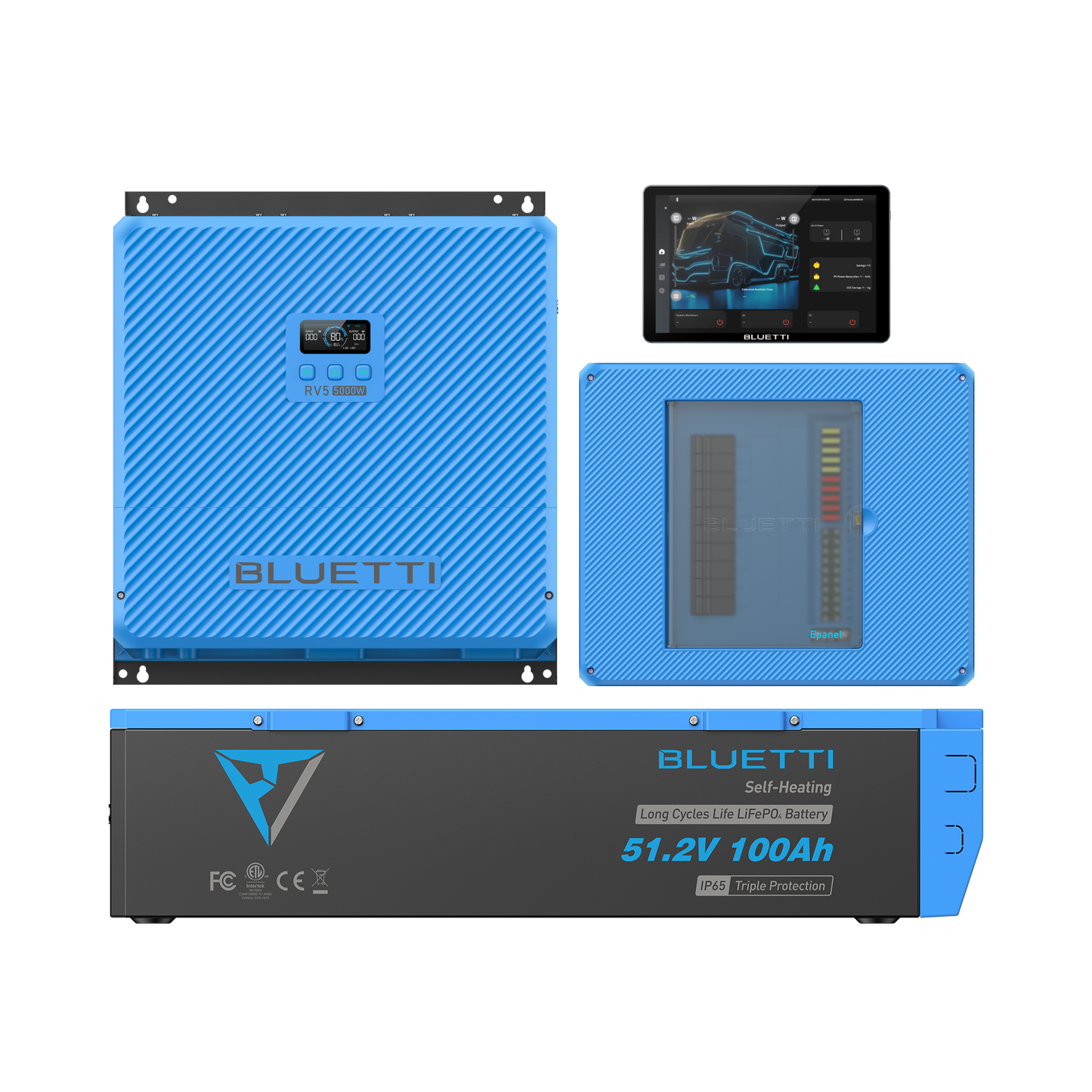 Bluetti RV5 Power Bundle for RV and Camper (RV5 Hub + B4810 LiFePO₄ Battery + Epanel + Epad)