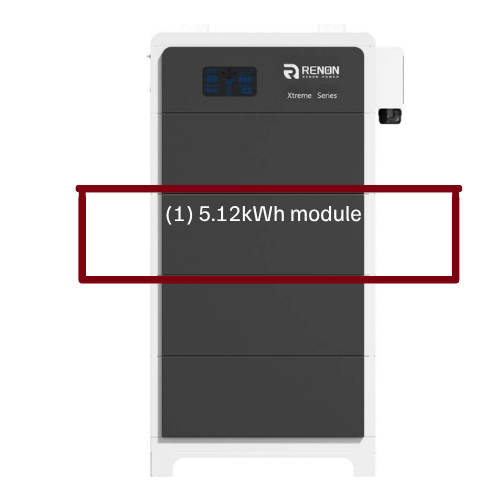Renon 5.12kWh 48 Volt Stackable Lithium Battery (LiFePO4) XTREMELVS5K
