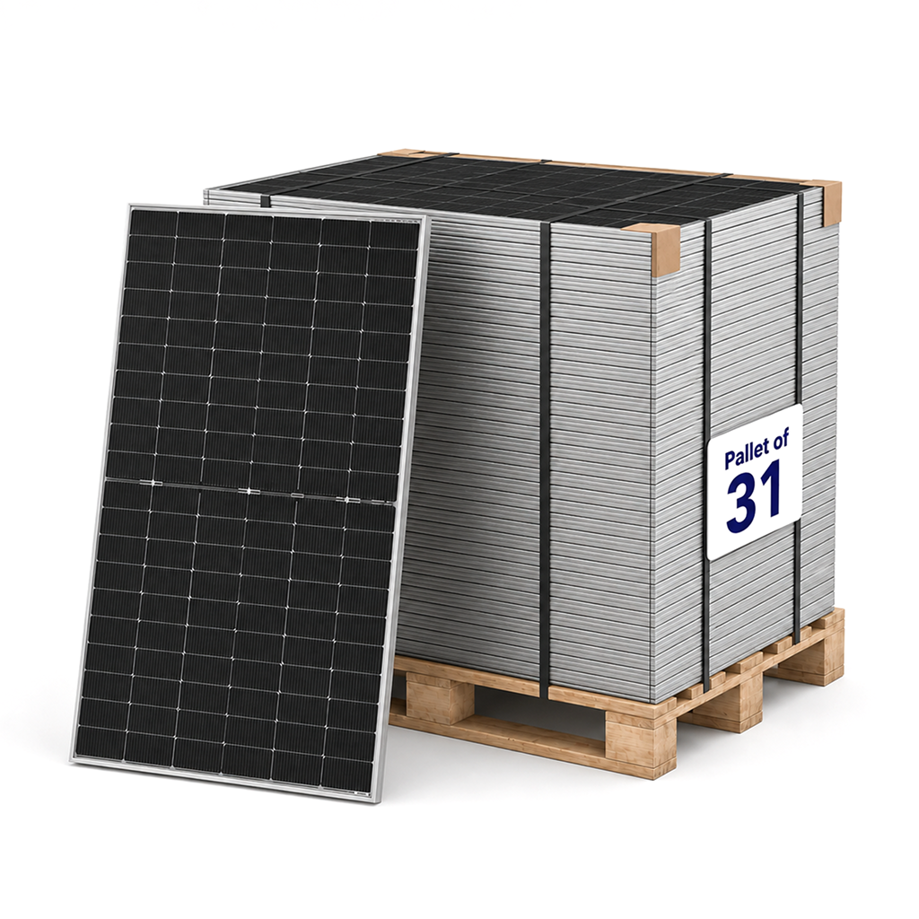 Runergy 590W (Pallet of 31) N-Type Bifacial Dual Glass Grade B Solar Panels HY-DH144N8