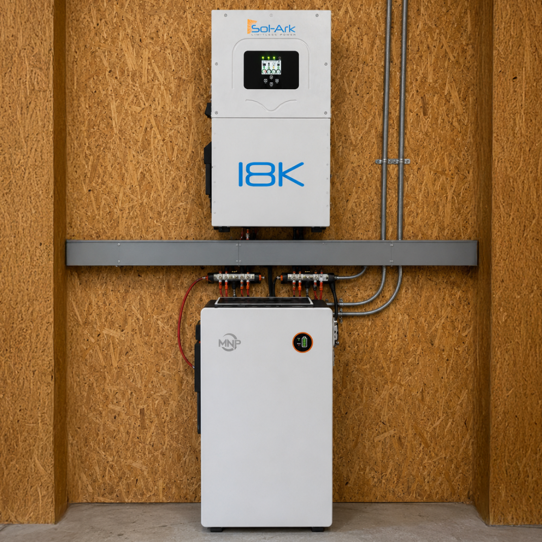 Sol-Ark 18K Hybrid Inverter + MidNite Power MNPowerflo16 16.1kWh Battery Kit