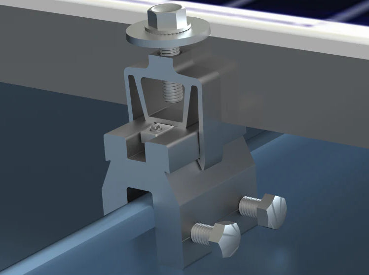 SunModo Standing Seam Clamp 13mm Rail-less or Rail Compatible Silver SS-13-S