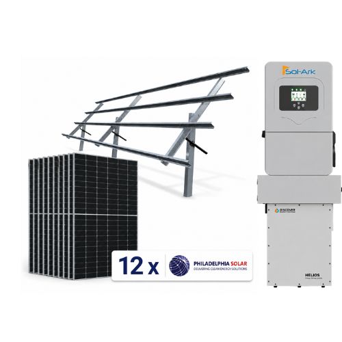 7.2kW Ground Mount Solar Kit + 16kWh Battery Backup | Sinclair Sky Rack 2.0, Sol Ark, Discover