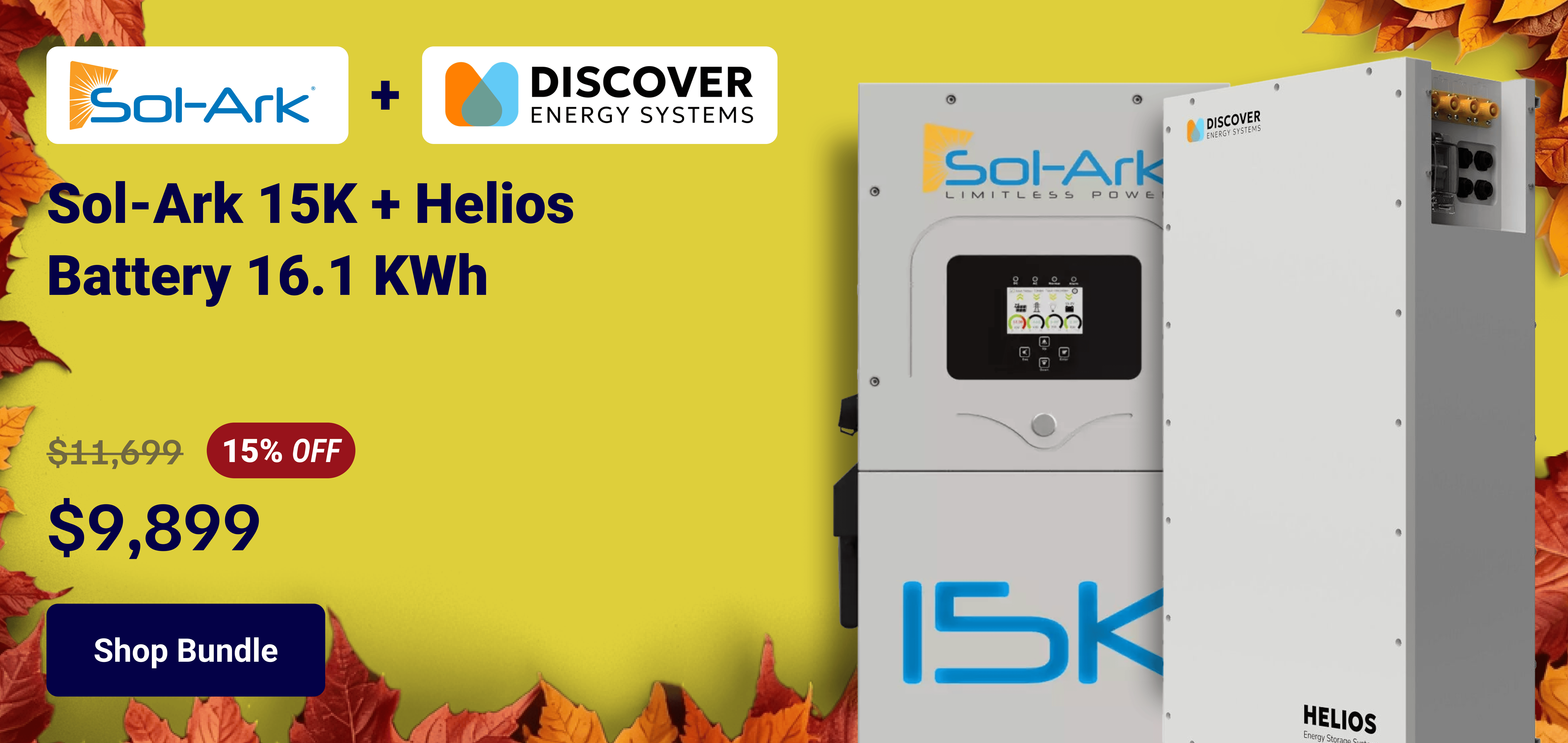 Sol Ark 15kW Inverter + 1 x Helios Discover Outdoor Battery