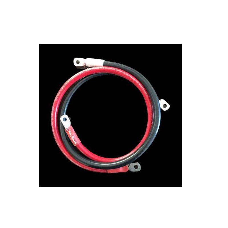 OutBack Power FLEXware FW-CABLE175-36W 175A 36-inch 2/0 AWG DC Ring Terminal Cable w/ White Heat Shrink