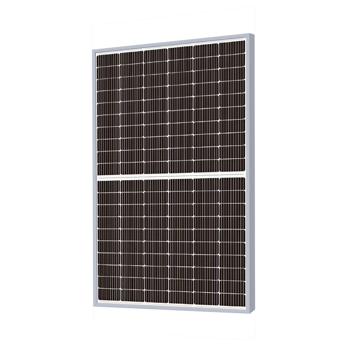 ZNShine 550W ZXM7-SHLDD144 bifacial double glass half cell monocrystalline PERC solar panel front view on white background