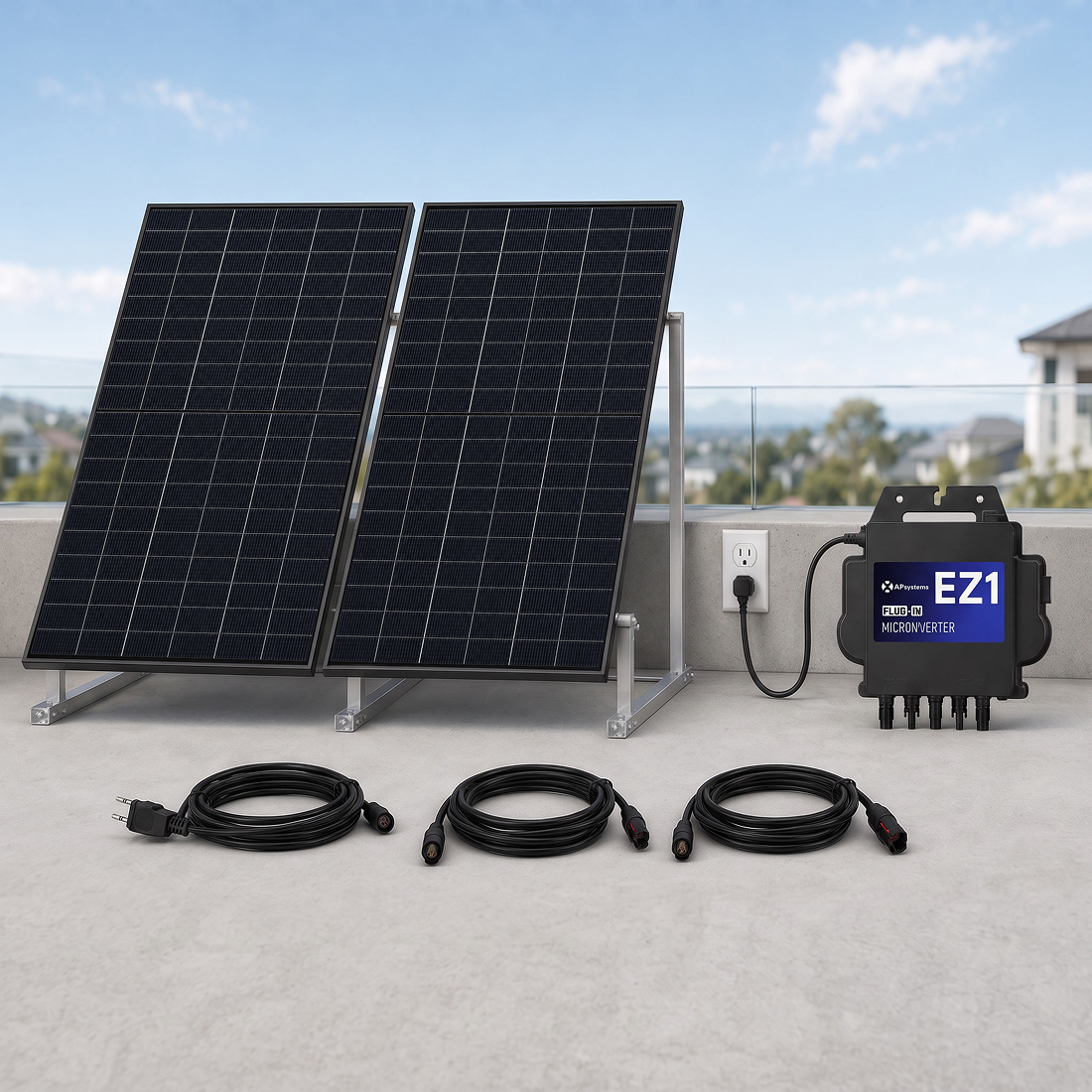 900W Plug-In Solar Kit with APsystems EZ1 Microinverter + Philadelphia Solar 450W Bifacial Panels + IntegraRack | Home Solar Kit