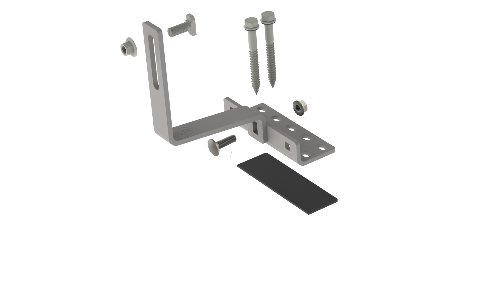 K2 Systems 4000142-B Universal Tile hook 5.5” Base Kit with Butyl Seal