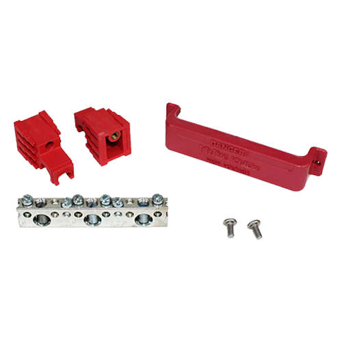 MidNite Solar 250 Amp 3-1/4" Red Insulator MNTBB2-9R  Busbar w/Cover