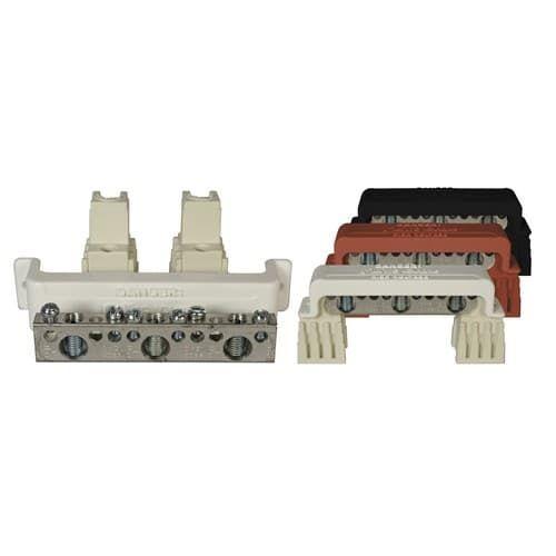 MidNite Solar 250 Amp 3-1/4" White Insulator MNTBB2-9W Busbar w/Cover