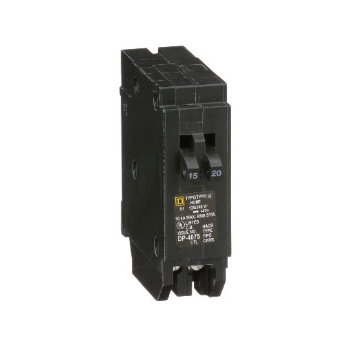 Schneider Electric Homeline Tandem 15A/20A Circuit Breaker HOMT1520