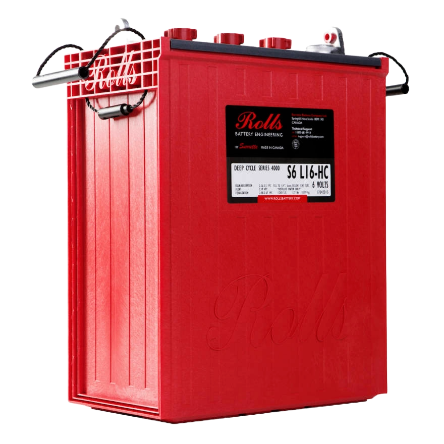 Rolls S6 L16 HC 6V 445Ah deep cycle flooded lead acid battery for off grid solar and backup power
