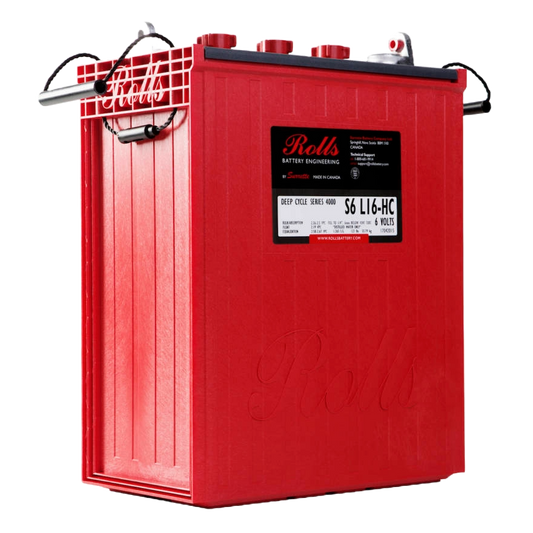 Rolls S6 L16 HC 6V 445Ah deep cycle flooded lead acid battery for off grid solar and backup power
