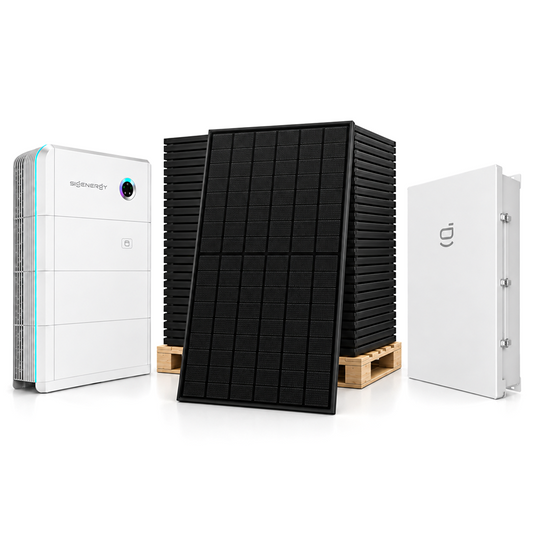 Sigenergy SigenStor solar kit with Hanersun 445W all-black panels, three BAT 9.0 US batteries, energy controller and LoadHub