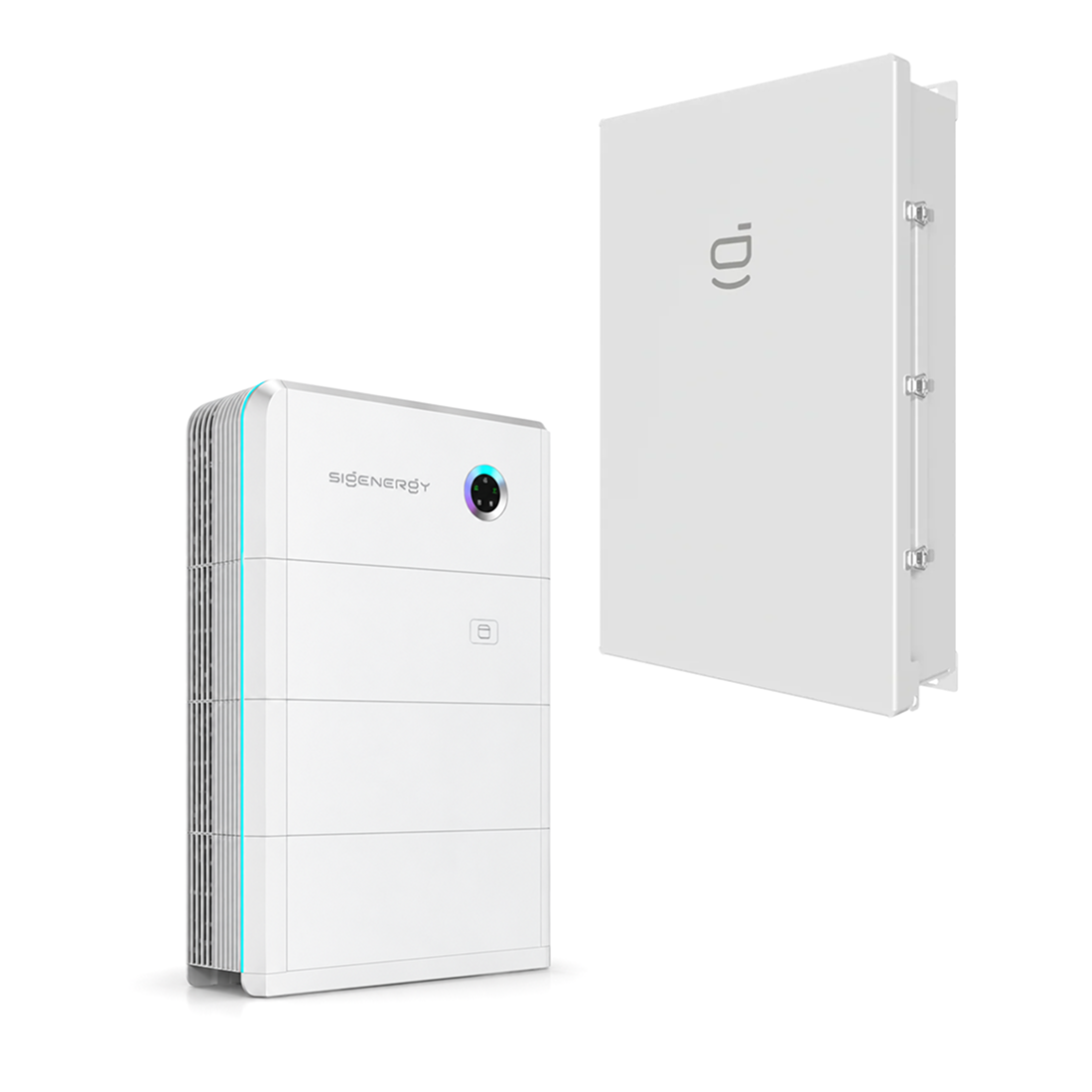 SigenStor battery stack shown beside the Sigen LoadHub enclosure