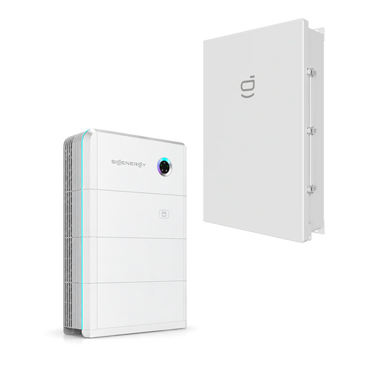 SigenStor battery stack shown beside the Sigen LoadHub enclosure