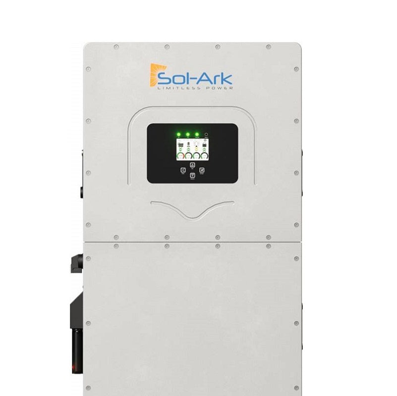 Sol-Ark 30K-3P 30kW hybrid inverter with 208/240V 3-phase output for commercial and industrial solar energy systems
