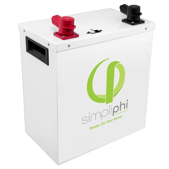 Simpliphi PHI-3.8-48-M 3.8KWH Lithium Iron Phospate Battery (White Metal Case)
