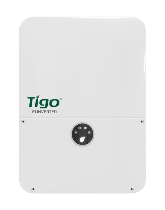 Front view of Tigo EI 11.4kW hybrid solar inverter, model 601-2111K4-0003